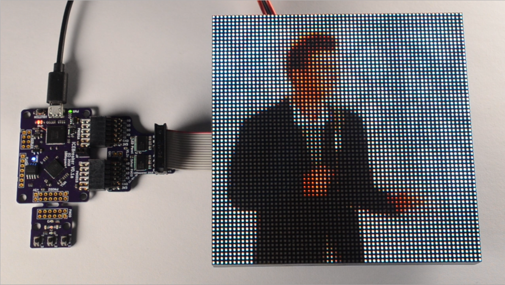 RGB LED Panel, 64x64 pixels, 2mm pitch, 128x128mm (Discontinued)